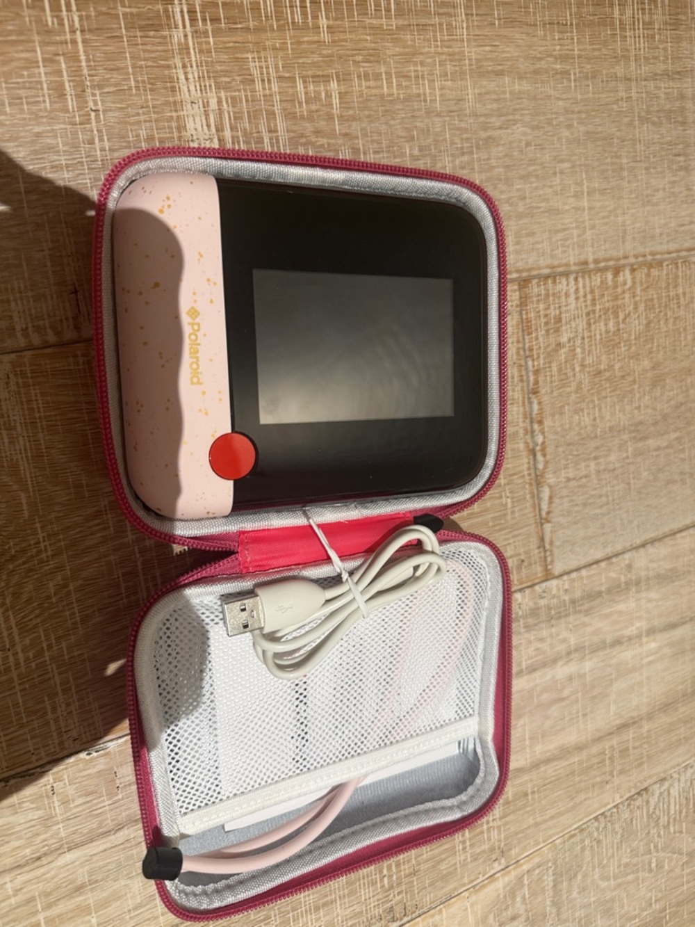 Polaroid Pink and Red Portable Photo Printer with Carry Case